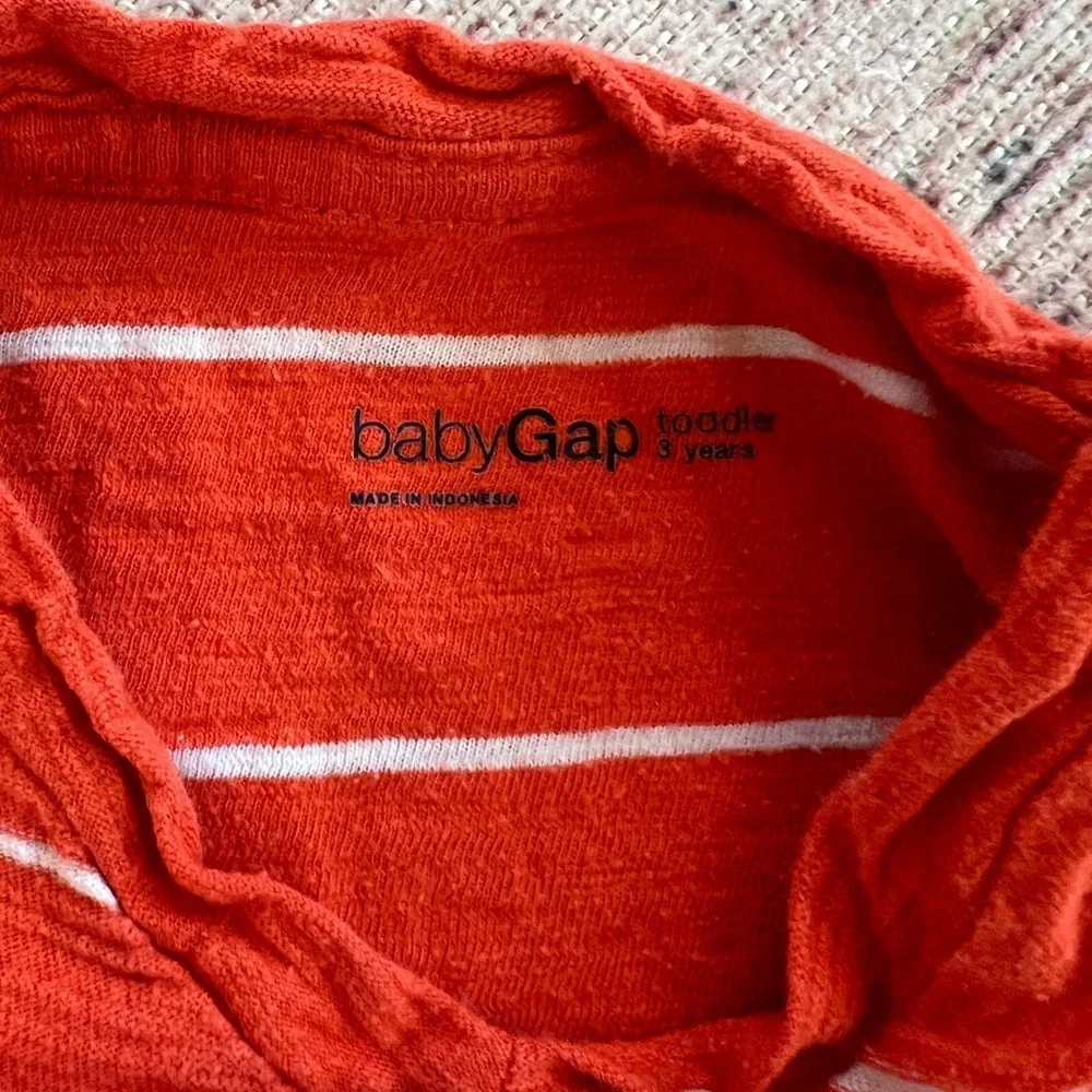GAP Orange and White Striped Kids Tee